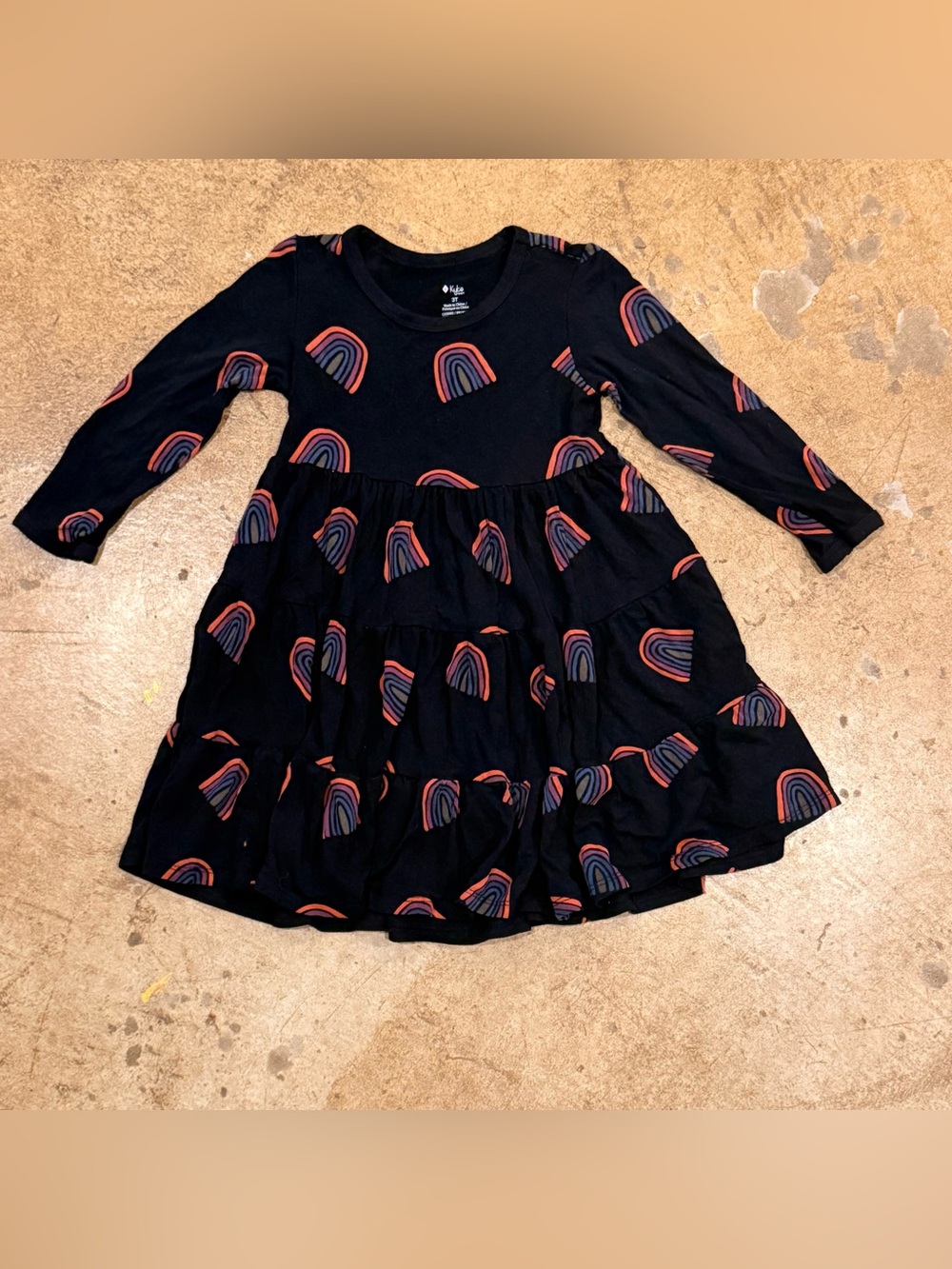 Black Rainbow bamboo Kyte Dress 3T